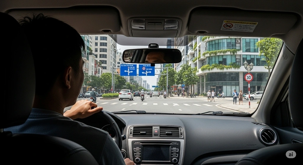Tổ chức giao thông hợp lý cũng góp phần quan trọng trong việc giảm áp lực cho người lái xe (Ảnh minh họa: Gemini AI).