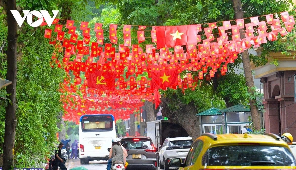 All streets around the capital are painted red with flags celebrating National Day.