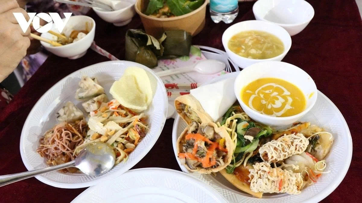 Vegetarian dishes at the Vegan Food Festival 2024 in Hue