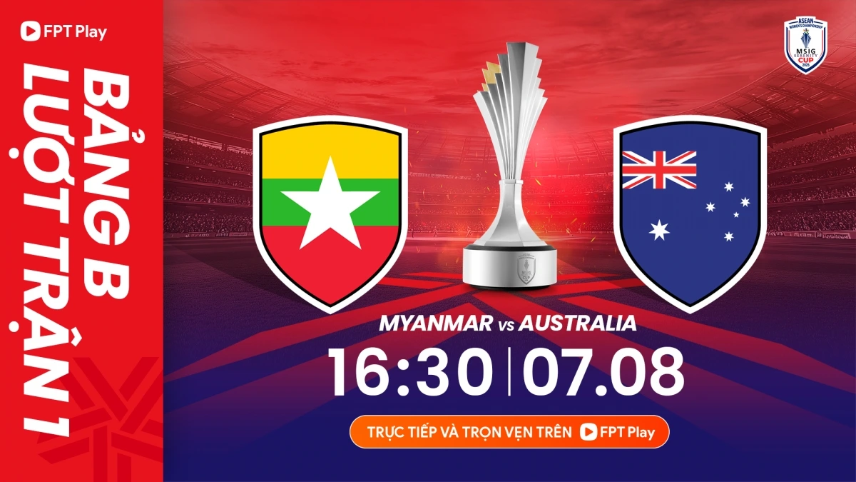 Trận đấu giữa ĐT nữ Myanmar với ĐT nữ Australia diễn ra vào lúc 16h30 hôm nay 7/8.