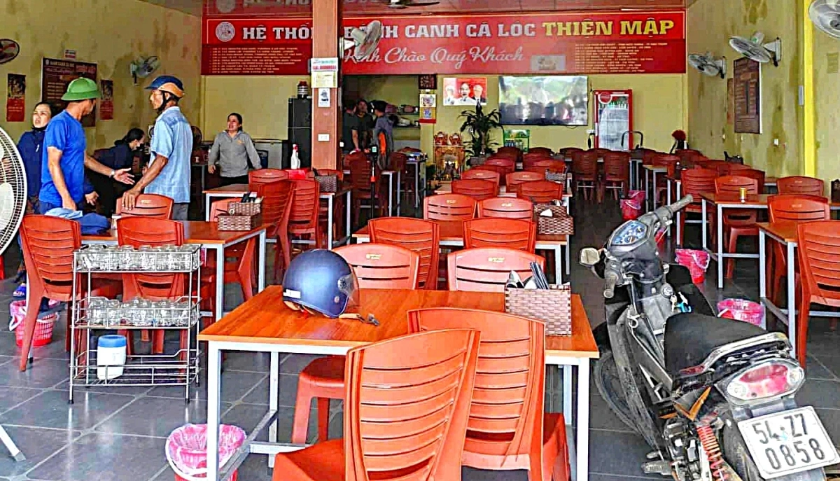 Quán bánh canh, nơi hiện trường xảy ra vụ việc. Ảnh: Tân Kỳ