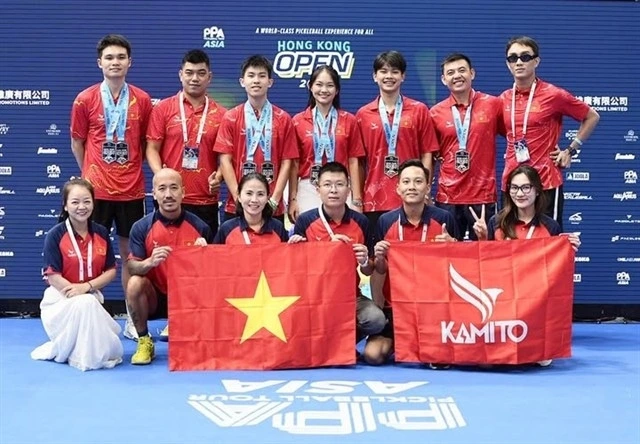 Vietnamese team members with their medals at the PPA Tour Asia's Hong Kong Open 2025, which ends on August 24.
