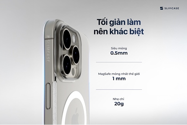 Ốp lưng Slimcase Unique 2 với thiết kế trong suốt, siêu mỏng nhẹ, ôm sát thân máy