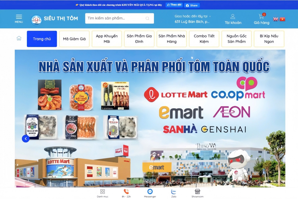 Sản phẩm của Thiện Nhà Tôm có mặt ở các kênh bán hàng trên toàn quốc