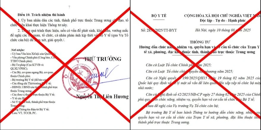 Văn bản giả mạo đang lan truyền trên mạng xã hội