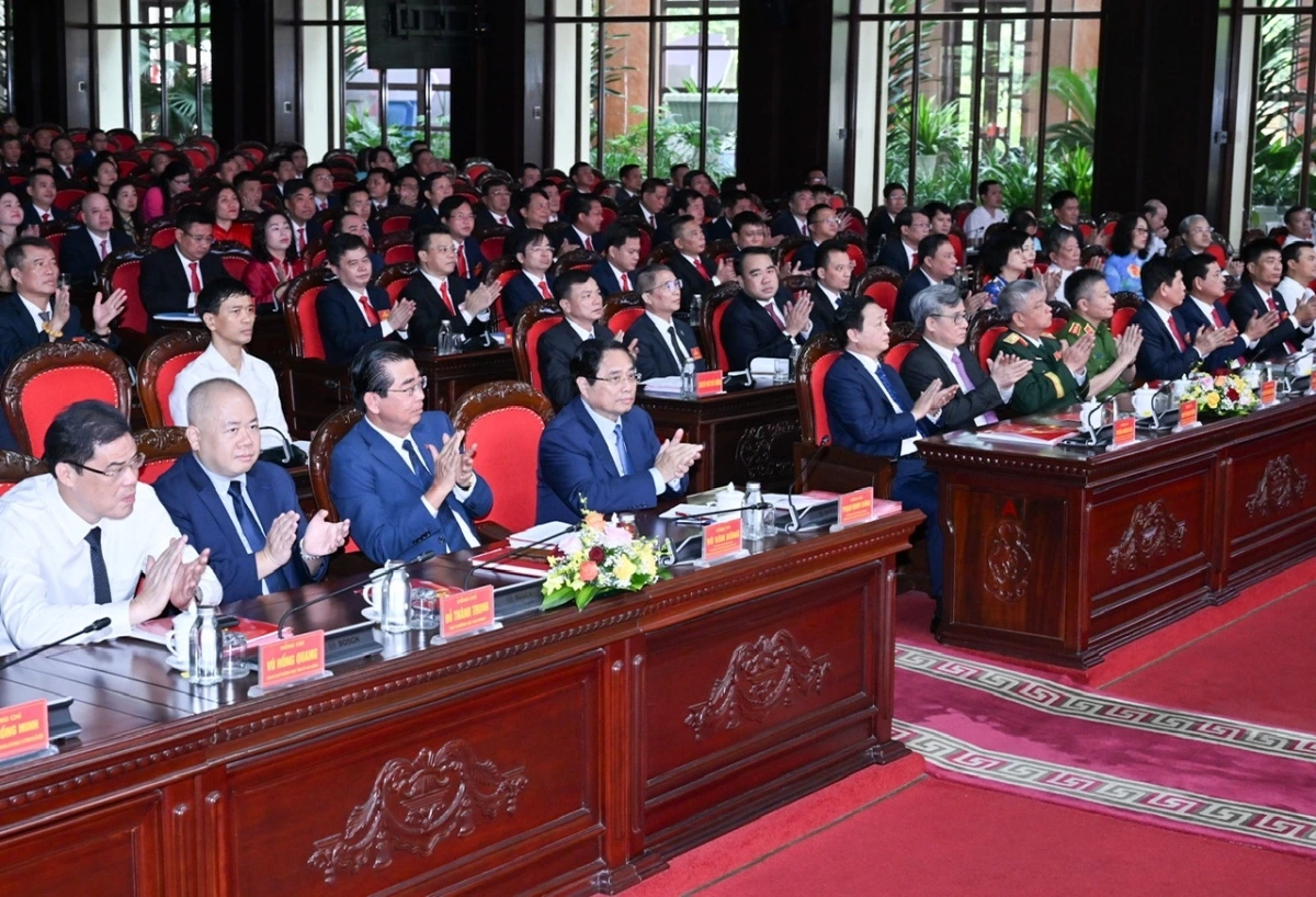 Thủ tướng Chính phủ Phạm Minh Chính và các đại biểu dự Đại hội Đại biểu Đảng bộ Bộ Xây dựng 