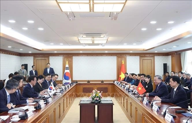 Quang cảnh cuộc hội kiến. (Ảnh: TTXVN)