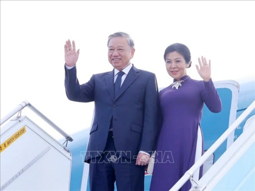Tổng Bí thư Tô Lâm và Phu nhân rời thành phố Busan về nước, kết thúc tốt đẹp chuyến thăm cấp Nhà nước tới Hàn Quốc - Ảnh: TTXVN