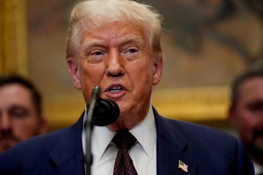 Tổng thống Mỹ Donald Trump phát biểu tại Nhà Trắng. Ảnh: Reuters