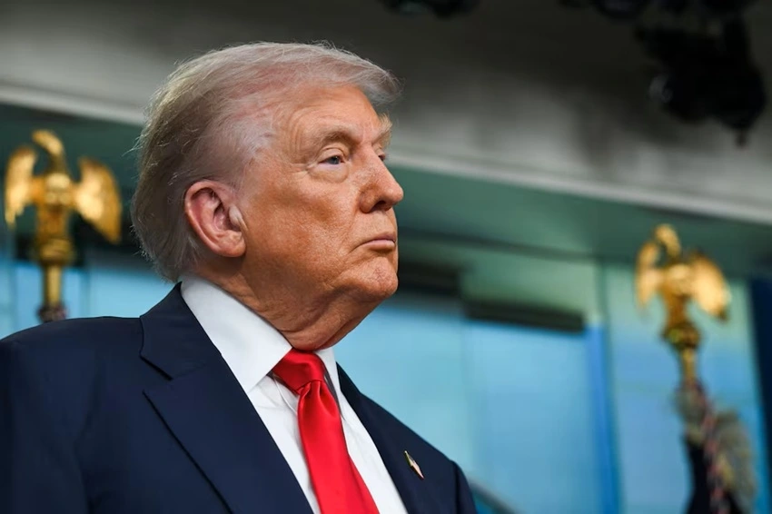 Tổng thống Mỹ Donald Trump phát biểu tại Nhà Trắng ngày 11-8-2025. Ảnh: Reuters