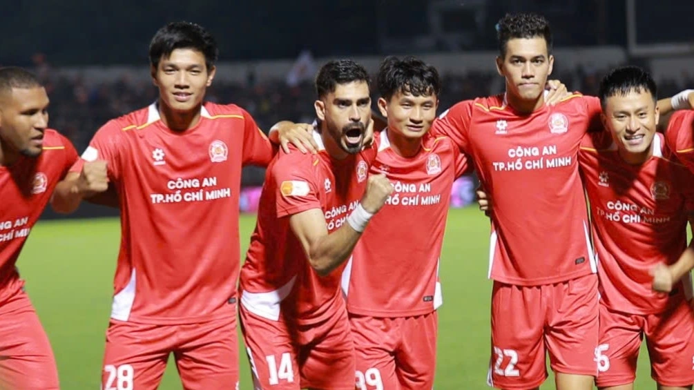 Endrick (số 14) ghi bàn mở tỷ số cho CLB CA TP.HCM. (Ảnh: VPF). 