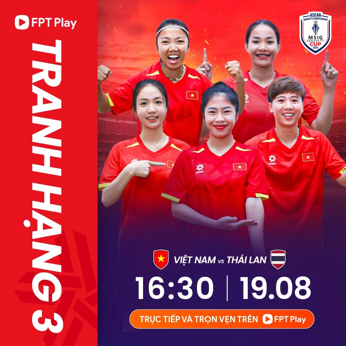 Trận đấu diễn ra vào lúc 16h30 hôm nay 19/8.