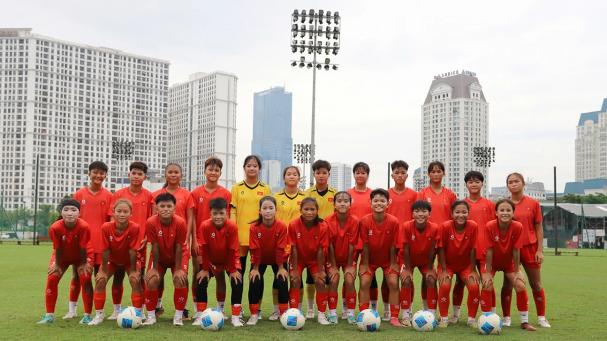 U16 nữ Việt Nam bước vào giải U16 nữ Đông Nam Á 2025 (Ảnh: VFF)