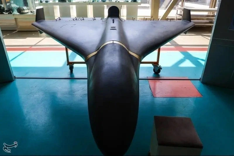 Một chiếc UAV Shahed-238 được trưng bày trong chuyến tham quan Công viên Hàng không Vũ trụ Quốc gia dành cho báo giới vào tháng 8/2024. Ảnh: Wikimedia