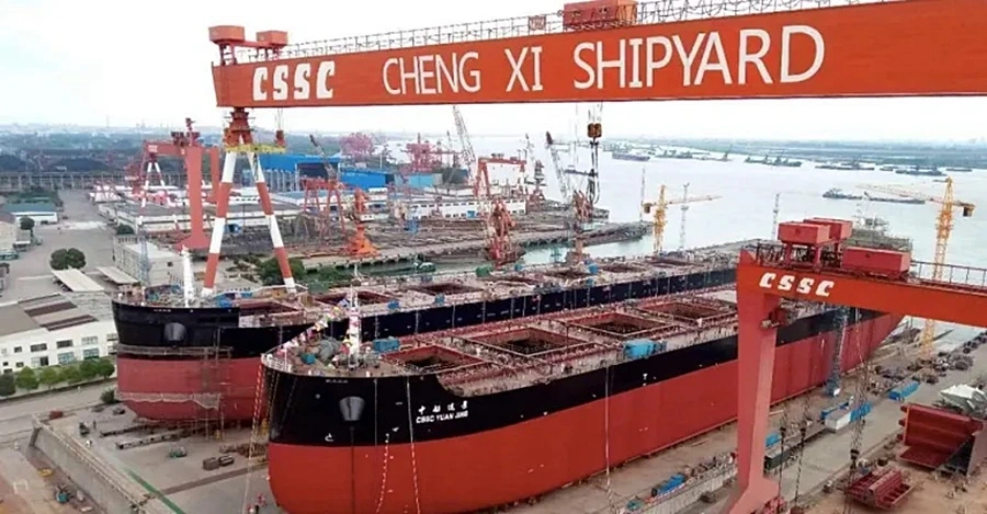 Một xưởng đóng tàu của Trung Quốc. Ảnh: CSSC.