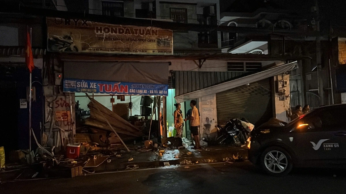 Hiện trường vụ tai nạn.