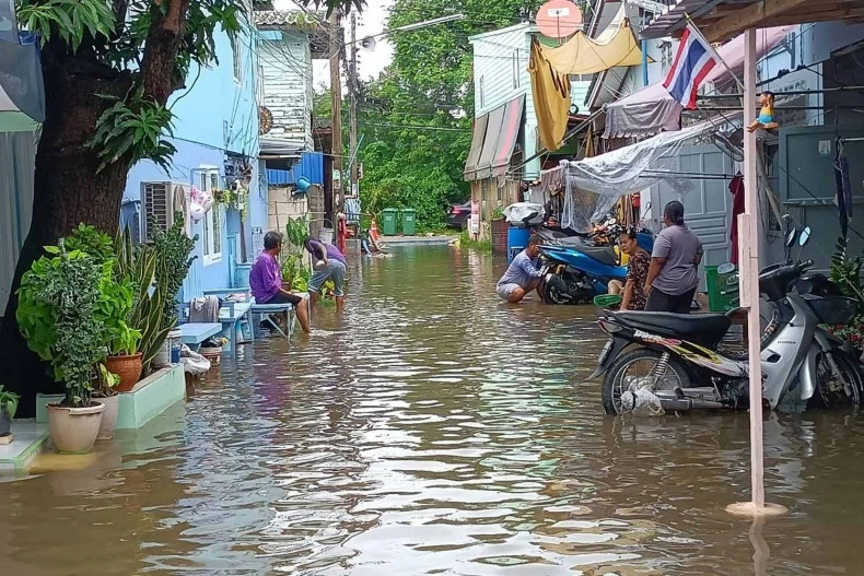 Lũ lụt tại tỉnh Nakhon Sawan. Nguồn: Bangkok Post