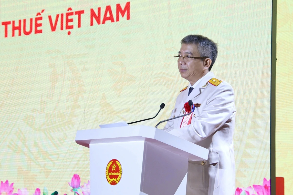 Ông Mai Xuân Thành, Bí thư Đảng ủy, Cục trưởng Cục Thuế phát biểu tại lễ kỷ niệm