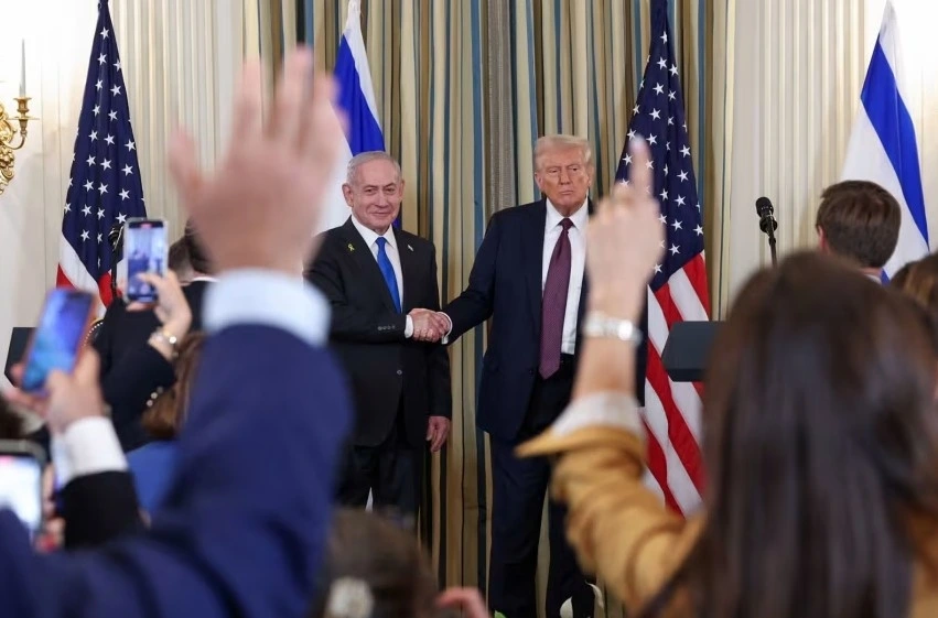Tổng thống Mỹ Donald Trump và Thủ tướng Israel Benjamin Netanyahu tại Nhà Trắng. Ảnh: Reuters