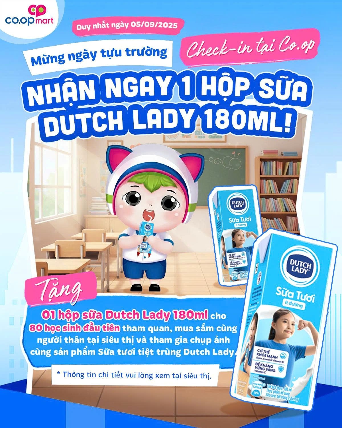 Check in tại Co.opmart nhận ngay quà của Dutch Lady