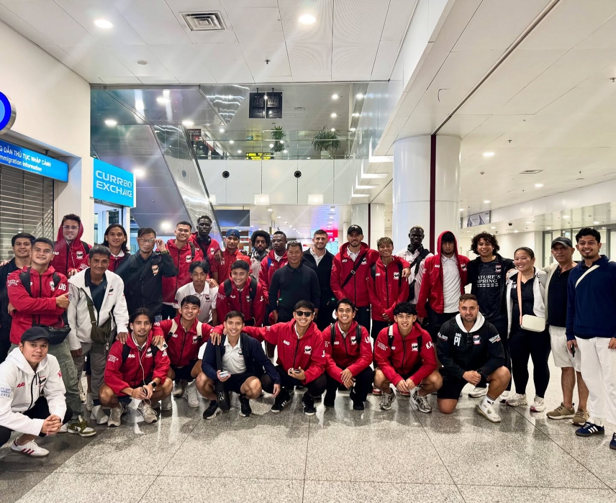 CLB Cebu sang Việt Nam từ rất sớm để chuẩn bị đấu CLB CAHN. (Ảnh: Cebu FC). 