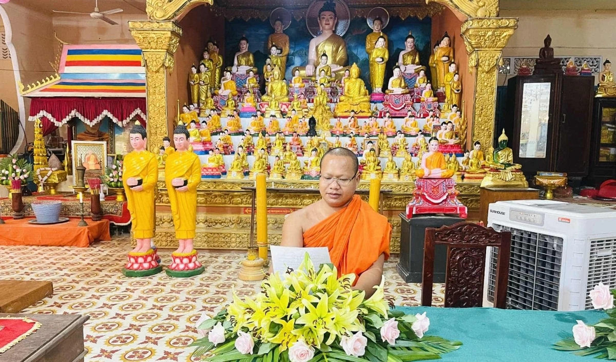 Đại đức Danh Đô La ở Chùa Đồng Tranh, xã Vĩnh Bình, tỉnh An Giang