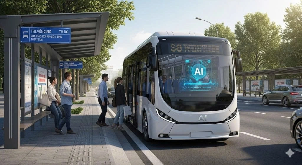 AI được kỳ vọng sẽ thay đổi toàn diện hệ thống giao thông Việt Nam, không chỉ giúp giảm ùn tắc và nâng cao an toàn, mà còn mở đường cho những công nghệ mang tính đột phá (Ảnh minh họa - Gemini AI)