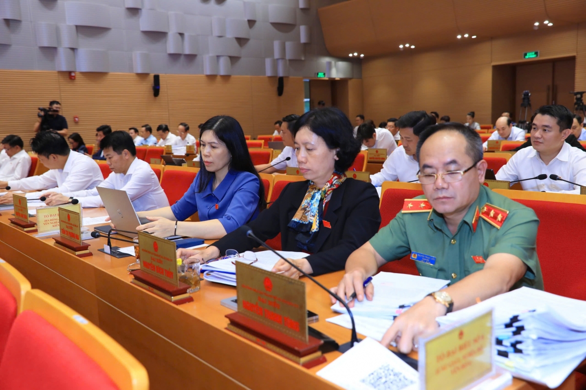 Các đại biểu bấm nút thông qua nghị quyết