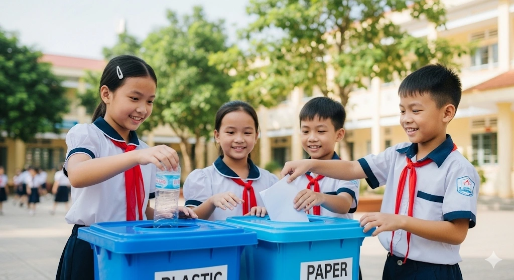 Học sinh có cả chặng đường dài để rèn luyện những bài tập phức tạp, nhưng nền tảng nhân cách nếu không được uốn nắn sớm thì khó có cơ hội bù đắp (Ảnh minh họa - Gemini AI)