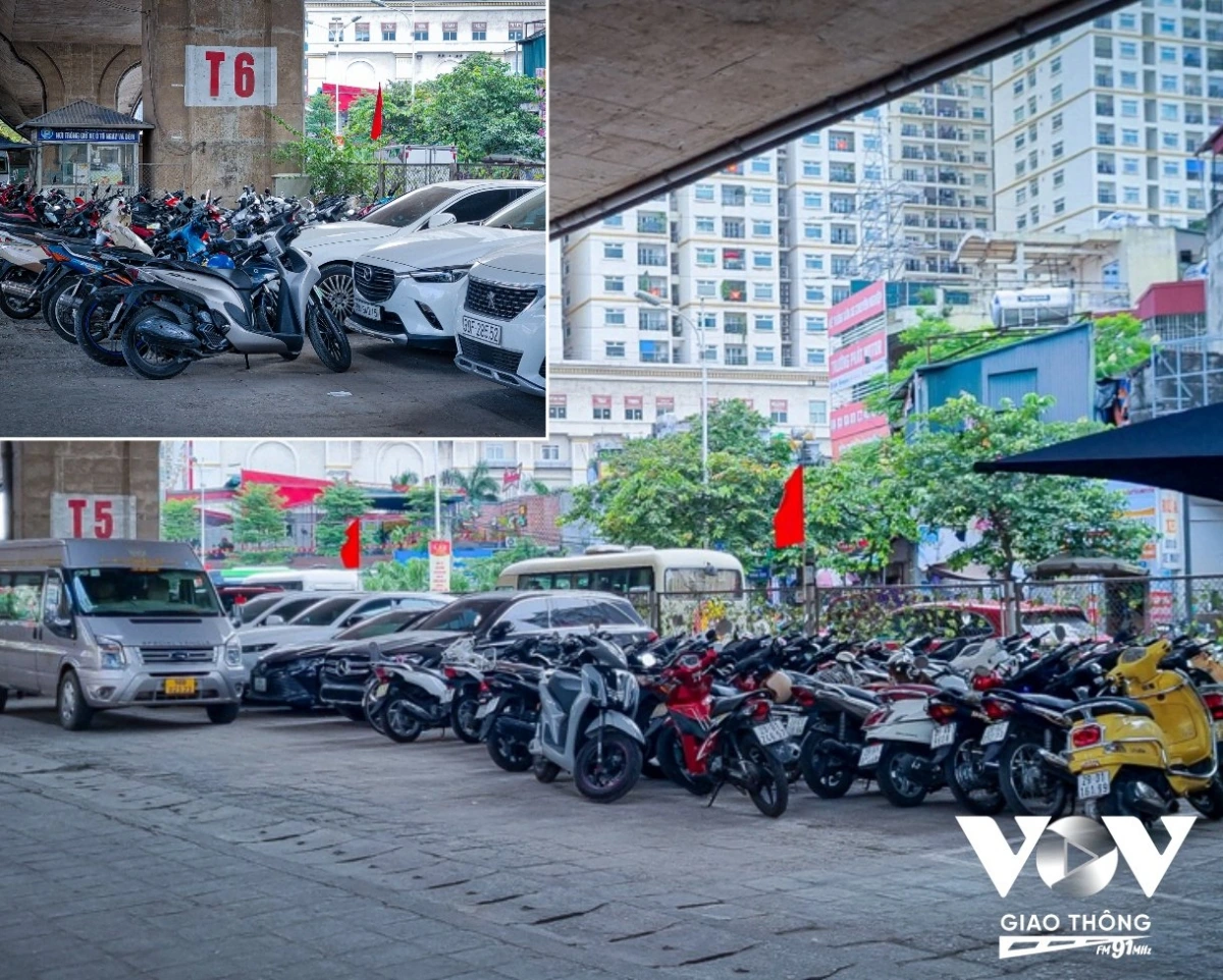 Tận dụng khoảng không gian dưới gầm cầu Vĩnh Tuy cao và rộng, một số cá nhân, đơn vị tổ chức trông giữ xe diễn ra cả ngày và đêm, với số lượng xe lớn.