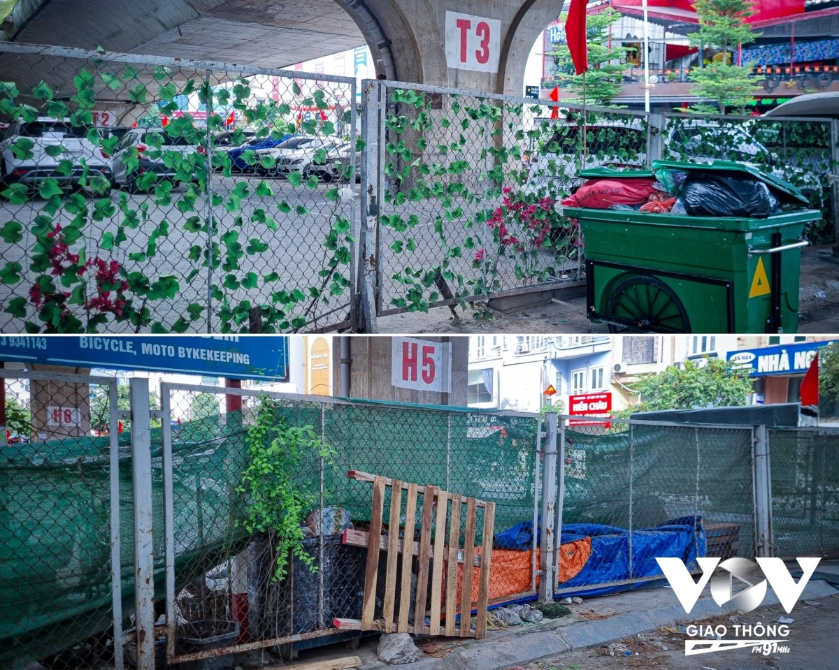 Rác thải bủa vây xung quanh rào chắn các bãi đỗ xe