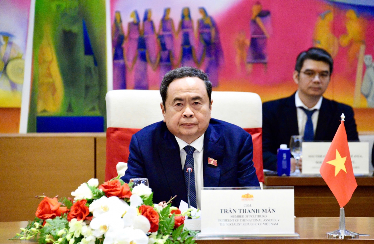 Chủ tịch Quốc hội Trần Thanh Mẫn phát biểu.