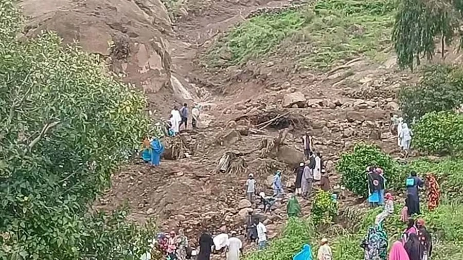Hiện trường lở đất ở Sudan. Ảnh: Noskhabar.