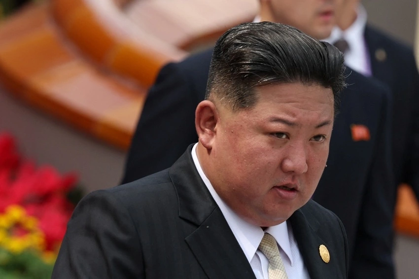 Nhà lãnh đạo Triều Tiên Kim Jong Un tham dự Lễ kỷ niệm 80 năm Kết thúc Thế chiến II. Ảnh: Reuters