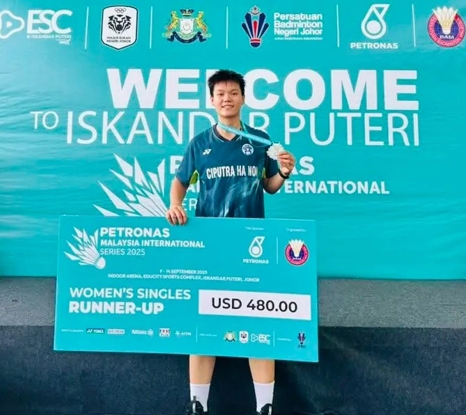 Vietnam’s female badminton player Bui Bich Phuong finishes runner-up at International Series 2025
(Photo: B.Phuong/thethao.sggp.org.vn)
