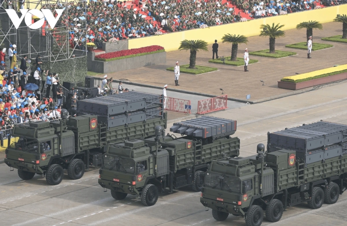  A formation of Air Defense – Air Force artillery and support equipment.