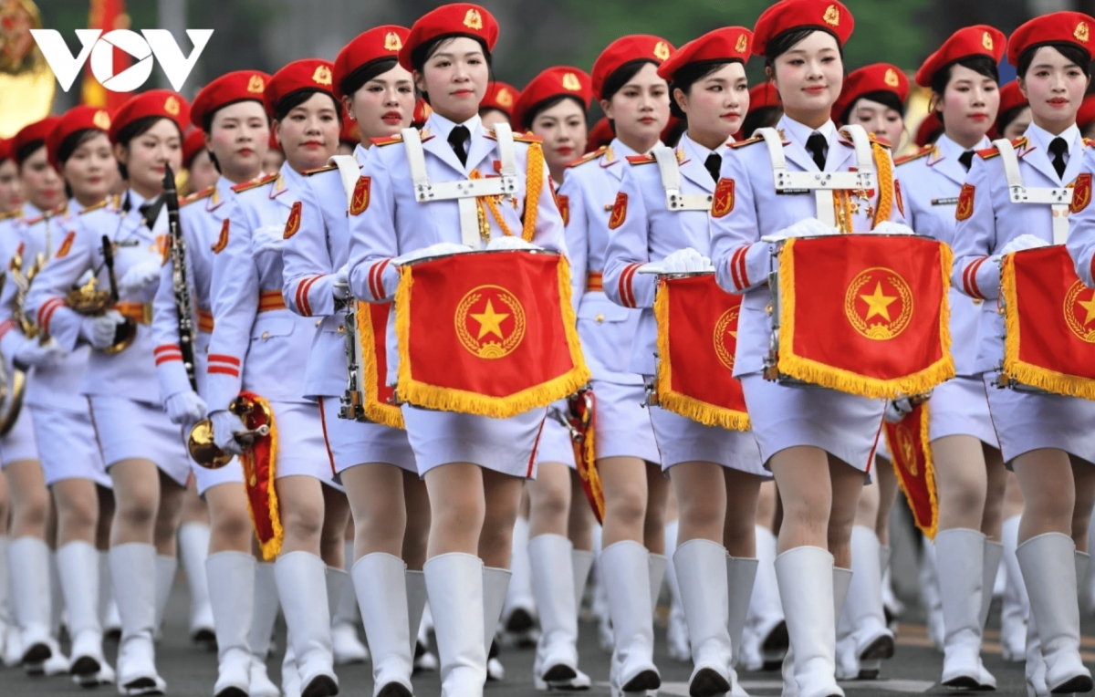 The Vietnamese Military Band’s female contingent plays a prominent role in the 80th National Day parade.