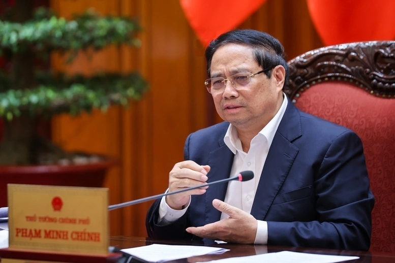 Thủ tướng Phạm Minh Chính phát biểu tại cuộc họp. Ảnh: baochinhphu.vn