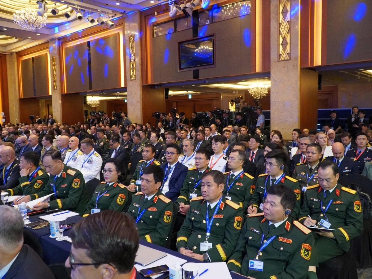 Đoàn đại biểu Việt Nam tại Đối thoại. (Ảnh: Bộ Quốc phòng)