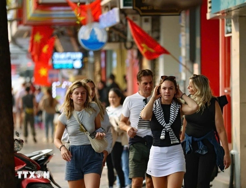 Foreign visitors in Hanoi