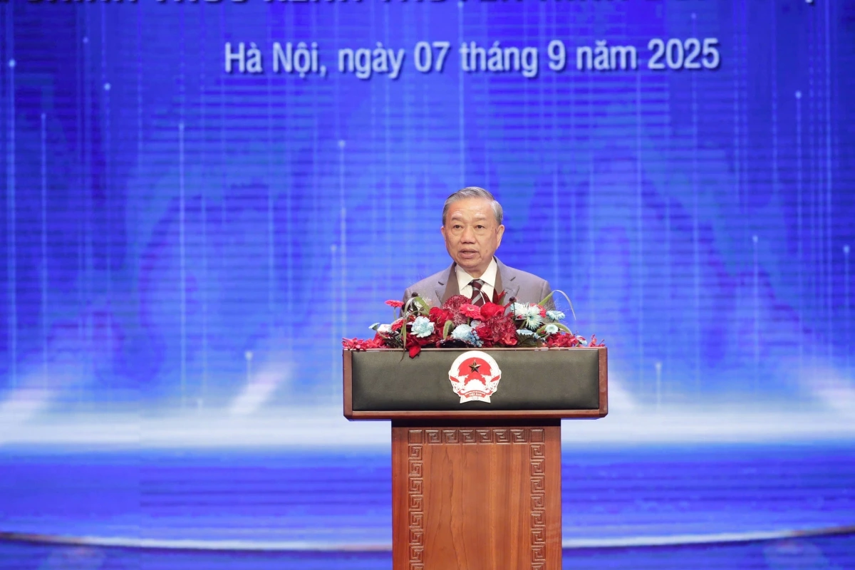 Tổng Bí thư Tô Lâm phát biểu tại Lễ kỷ niệm. Ảnh: VTV