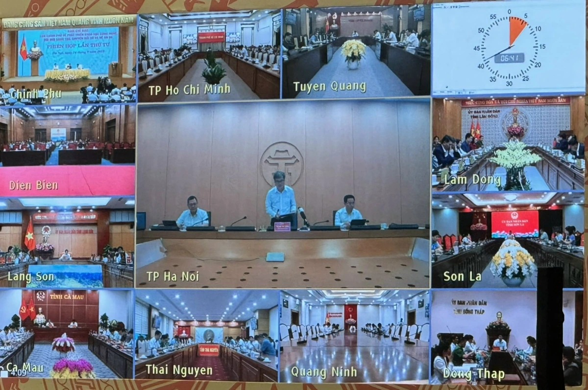 Điểm cầu trực tuyến tại các địa phương - Ảnh: VGP/Thu Giang