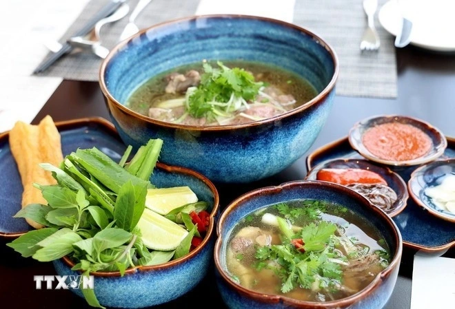 The "Pho” served to diners at the upscale Oriental Pearl restaurant in Landmark 81, Ho Chi Minh City.