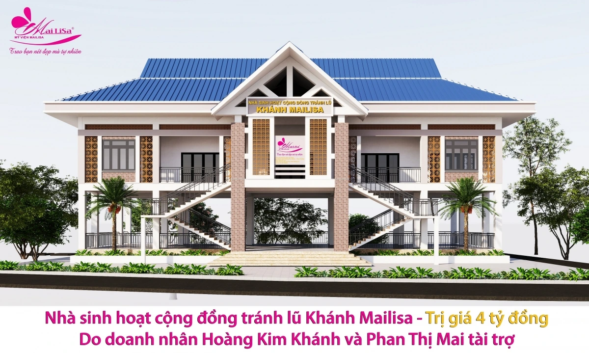 Bản phác thảo thiết kế Nhà sinh hoạt cộng đồng tránh lũ Khánh Mailisa – kết cấu kiên cố, diện tích gần 800m²