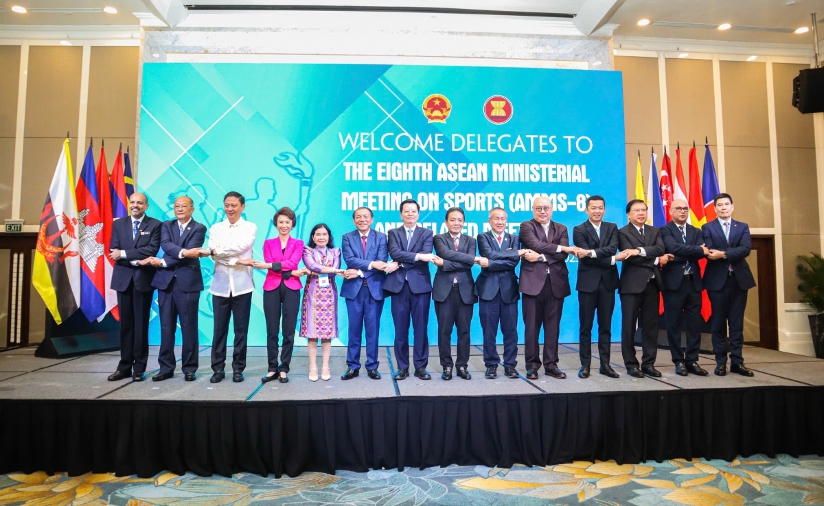 Delegates attend the opening ceremony of the 8th ASEAN Ministerial Meeting on Sports (AMMS-8) in Hanoi on October 16. (Photo: Bui Luong)