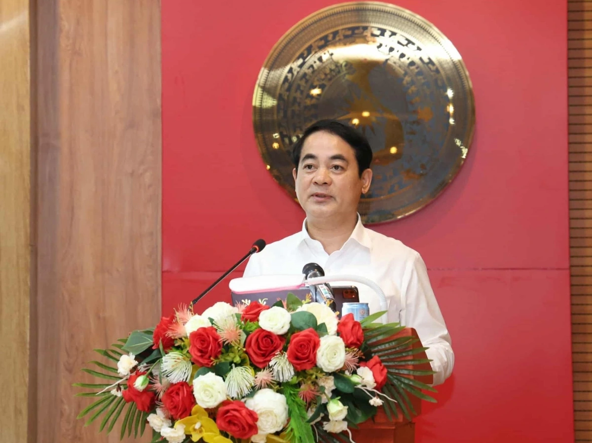 Ông Nghiêm Xuân Thành, Bí thư Tỉnh ủy Khánh Hòa phát biểu tại Hội nghị