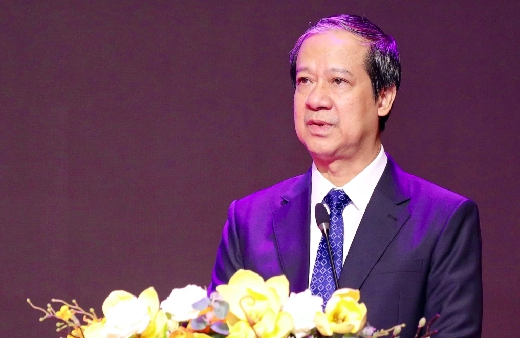 Bộ trưởng Nguyễn Kim Sơn phát biểu tại hội nghị Giáo dục đại học ngày 18/9. Ảnh: MOET