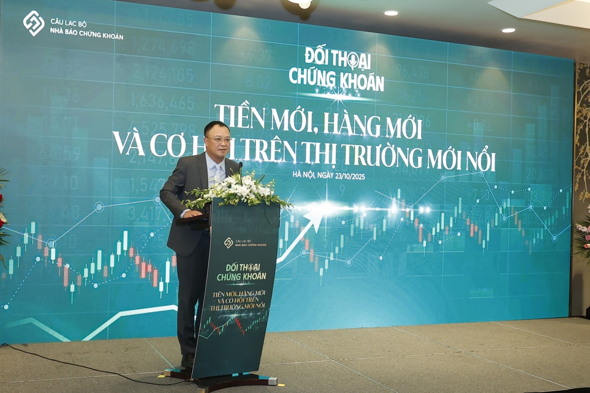 Ông Bùi Hoàng Hải, Phó Chủ tịch Ủy ban Chứng khoán Nhà nước phát biểu tại sự kiện