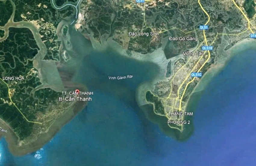 Vịnh Gành Rái - nơi dự án đường vượt biển Cần Giờ - Vũng Tàu có thể đi qua chính là trục hàng hải quan trọng bậc nhất miền Nam