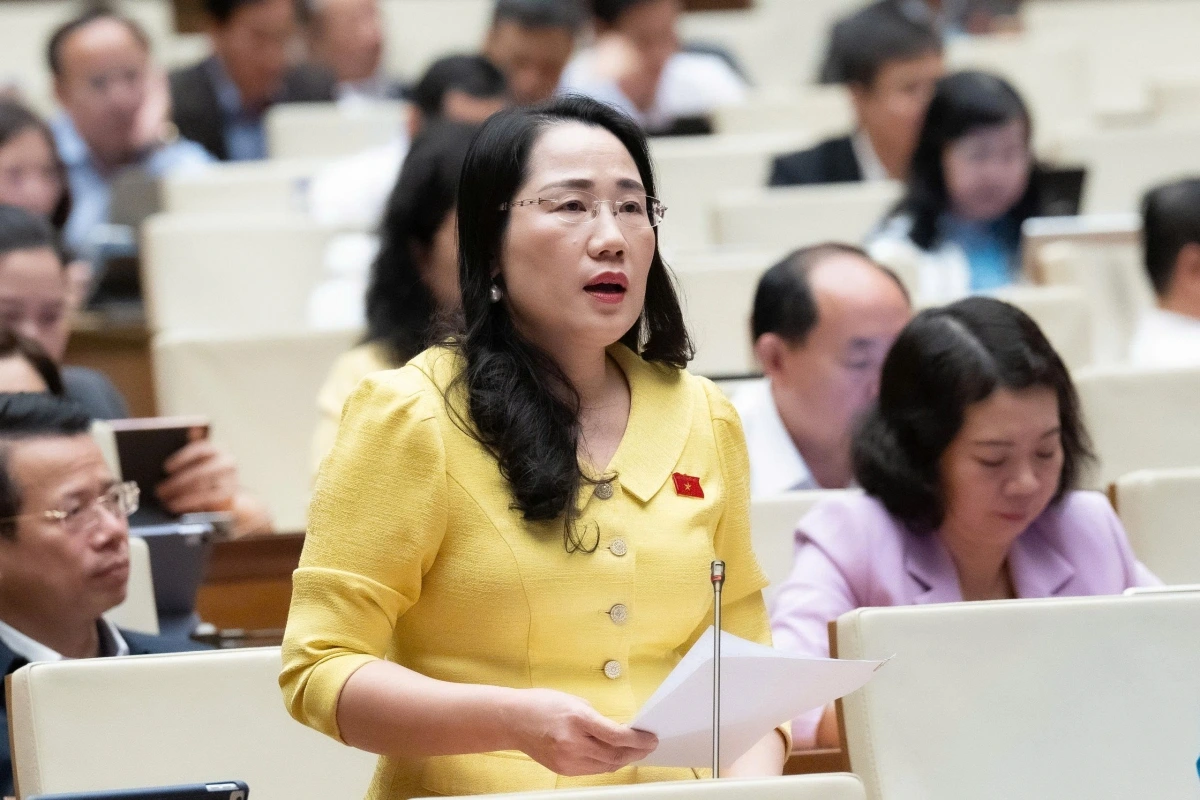 Đại biểu Nguyễn Thị Thủy, đoàn Thái Nguyên (Ảnh: Quốc hội)